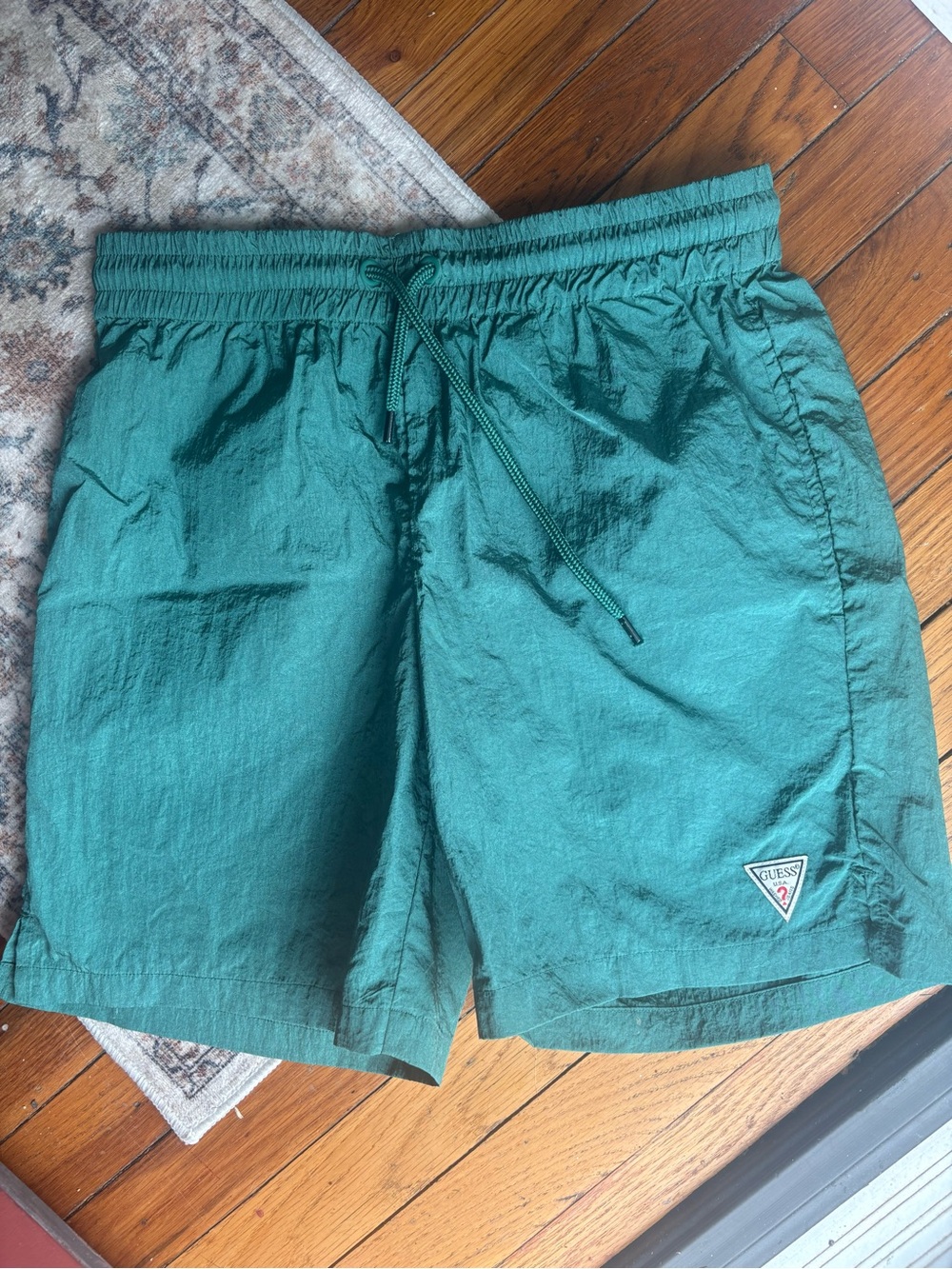 Mens Small GUESS Green Wind Track Shorts
